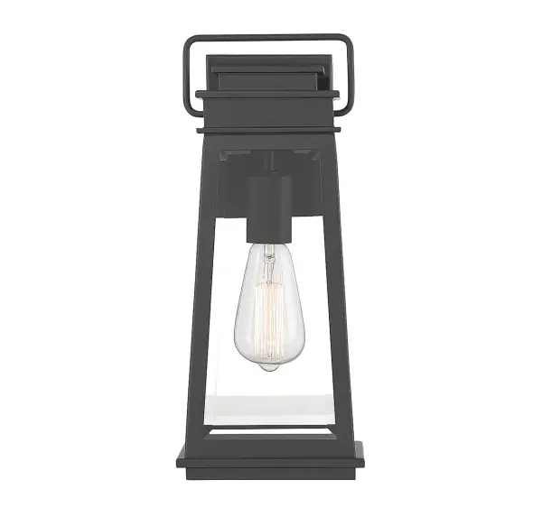 Boone 1-Light Outdoor Wall Lantern in Matte Black - Image 3