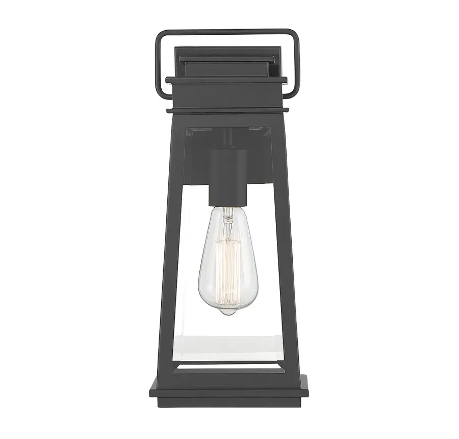 Boone 1-Light Outdoor Wall Lantern in Matte Black - Image 3