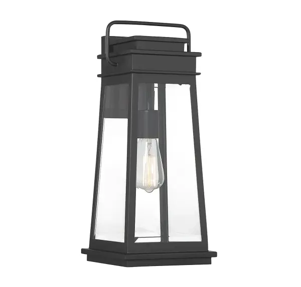 Boone One Light Outdoor Wall Lantern in Matte Black - Image 1