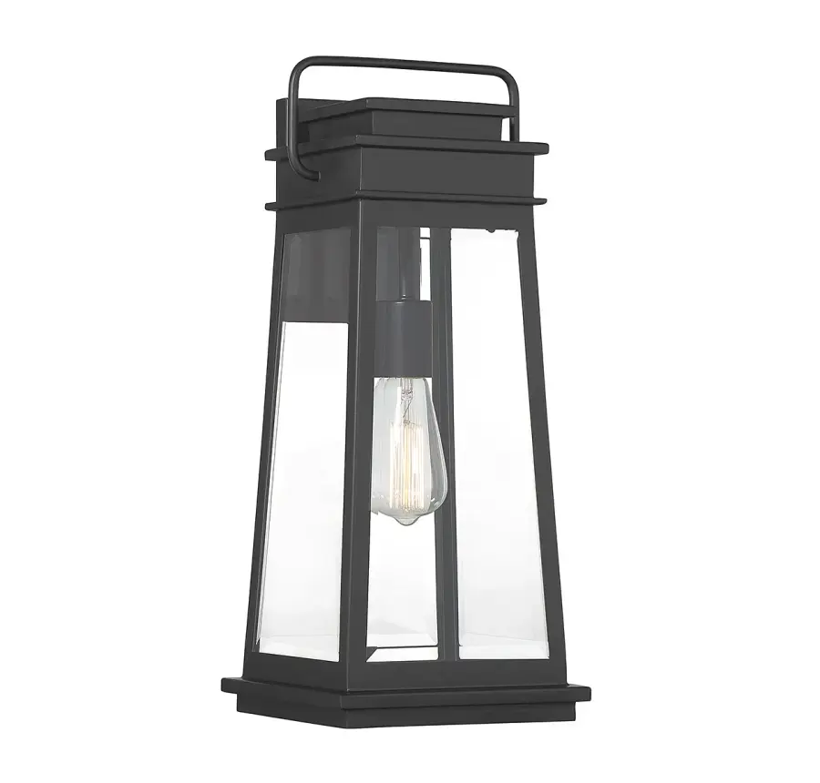 Boone One Light Outdoor Wall Lantern in Matte Black - Image 1