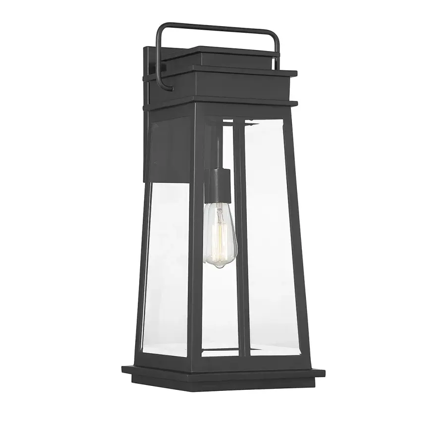 Boone One Light Outdoor Wall Lantern in Matte Black - Image 1