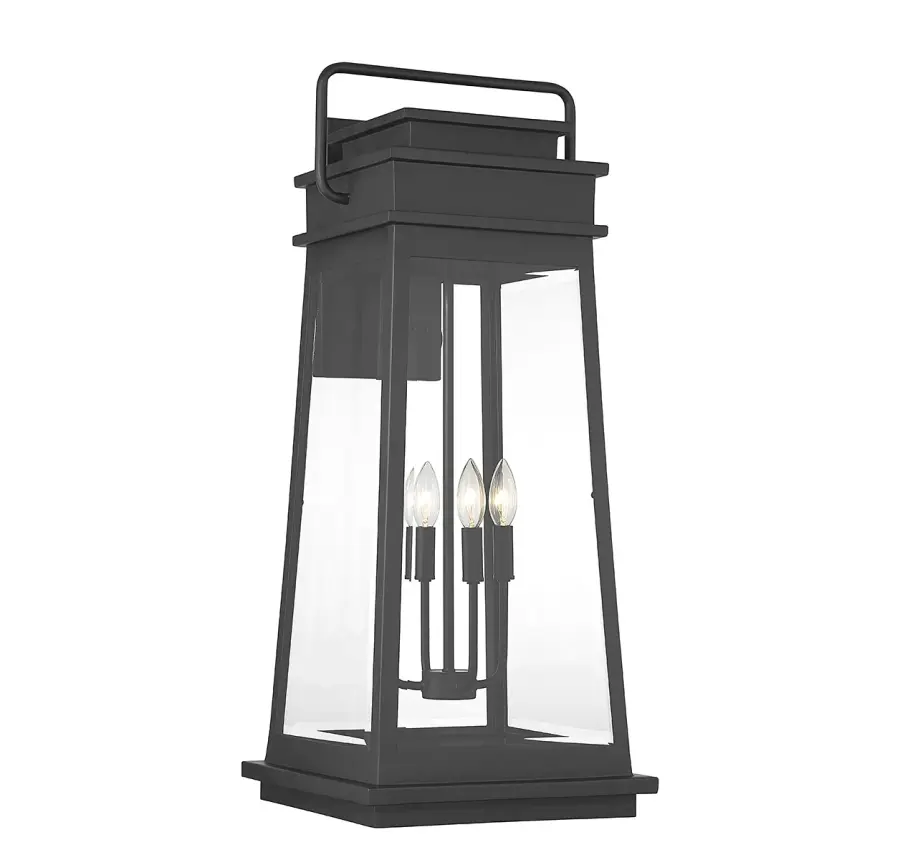 Boone Four Light Outdoor Wall Lantern in Matte Black - Image 1