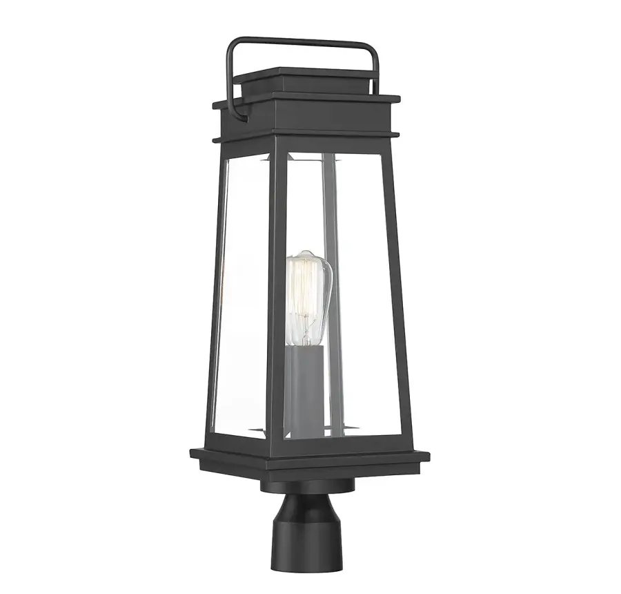 Boone One Light Outdoor Post Lantern in Matte Black - Image 1