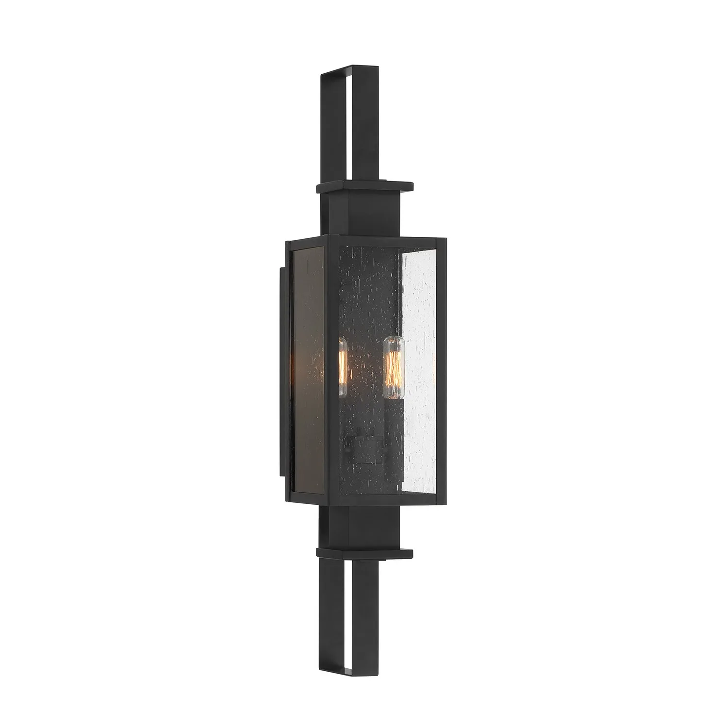Ascott Two Light Outdoor Wall Lantern in Matte Black