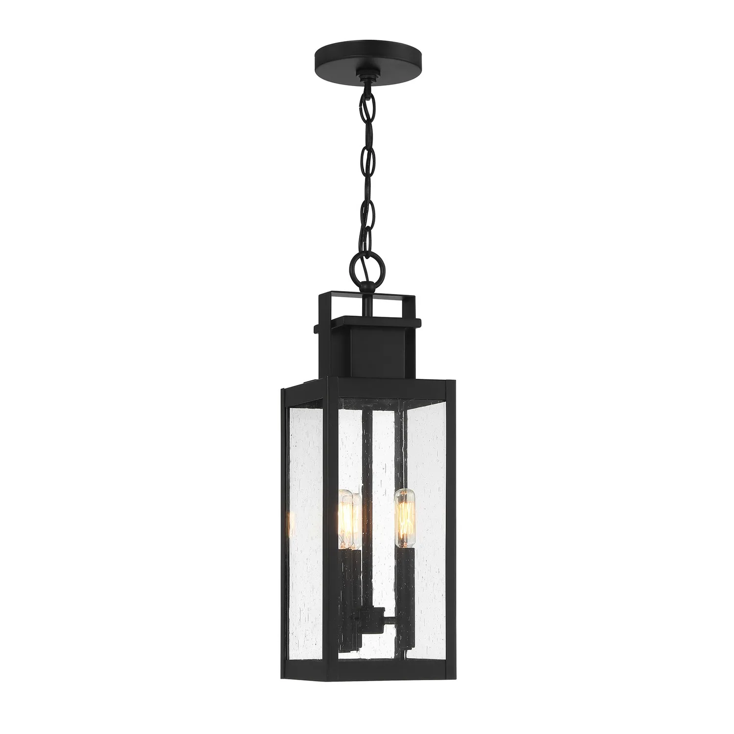 Ascott Three Light Outdoor Hanging Lantern in Matte Black