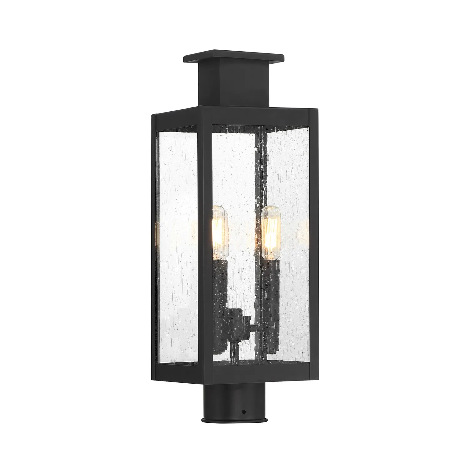 Ascott Three Light Outdoor Post Lantern in Matte Black