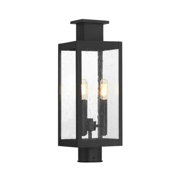 Ascott Three Light Outdoor Post Lantern in Matte Black - Image 1
