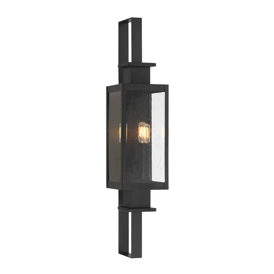 Ascott Three Light Outdoor Wall Lantern in Matte Black - Image 1
