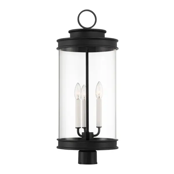 Englewood Three Light Outdoor Post Lantern in Matte Black - Image 1