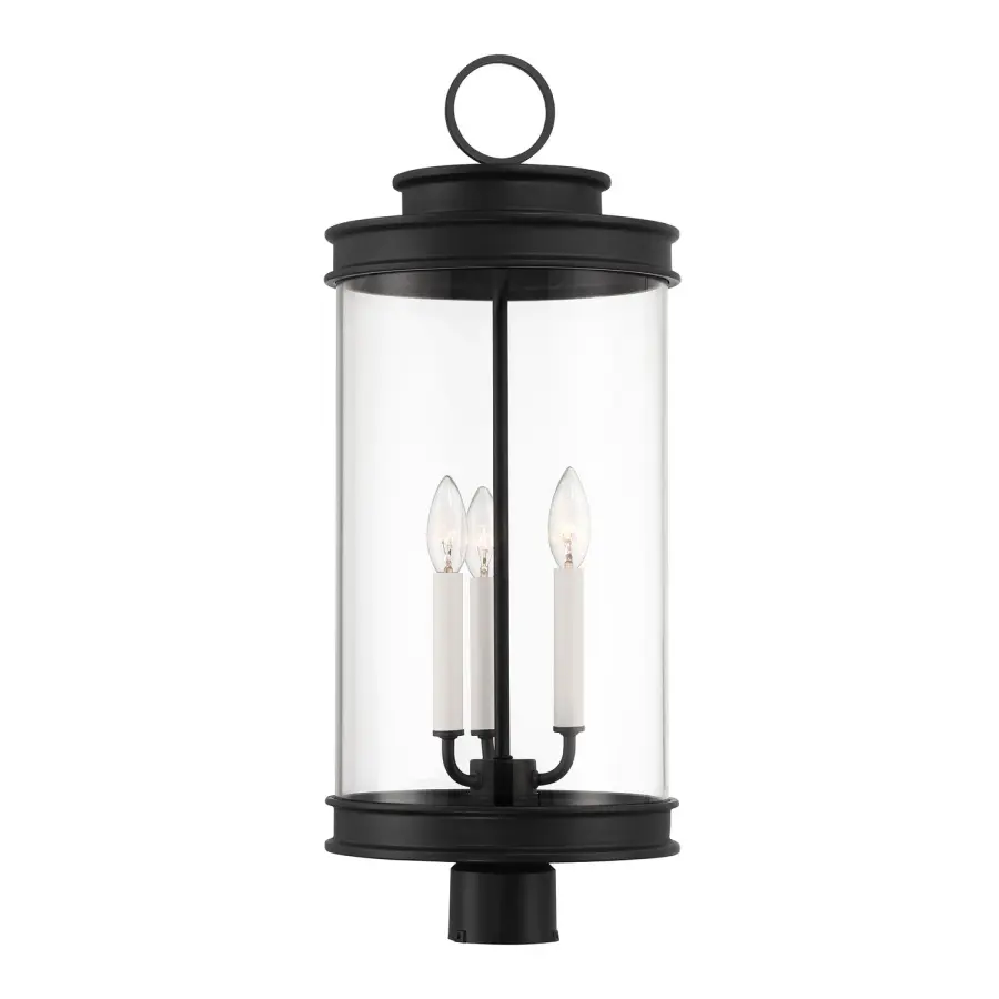 Englewood Three Light Outdoor Post Lantern in Matte Black - Image 1