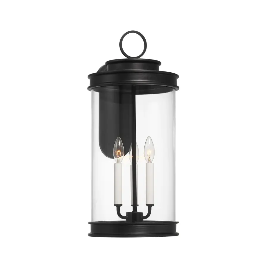 Englewood Three Light Outdoor Wall Lantern in Matte Black - Image 1