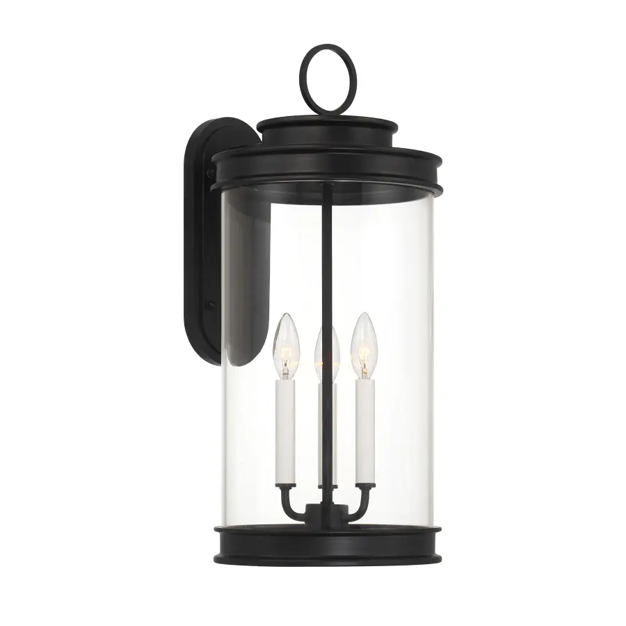 Englewood 3-Light Outdoor Wall Lantern in Matte Black - Image 4