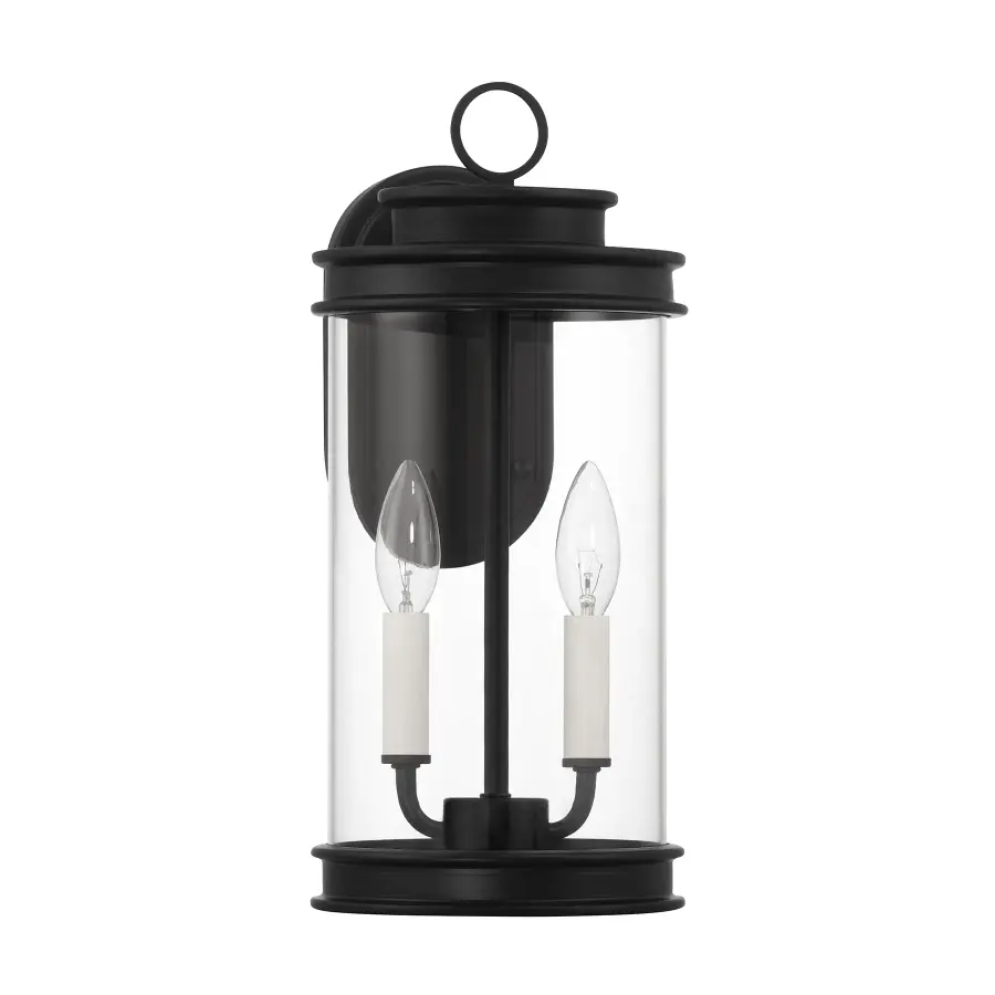 Englewood 2-Light Outdoor Wall Lantern in Matte Black - Image 2