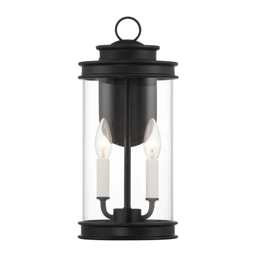 Englewood 2-Light Outdoor Wall Lantern in Matte Black - Image 3