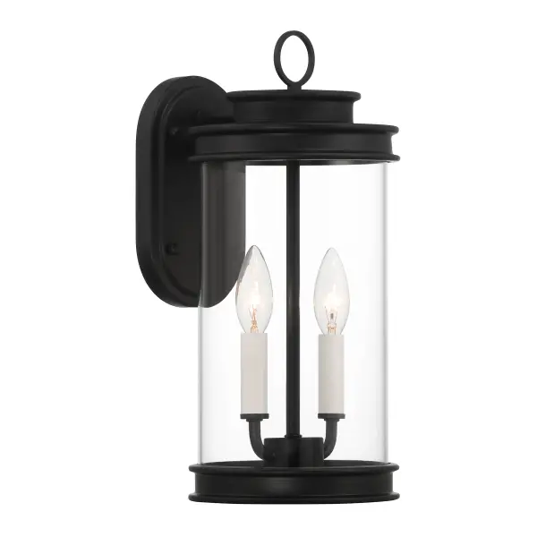 Englewood 2-Light Outdoor Wall Lantern in Matte Black - Image 4