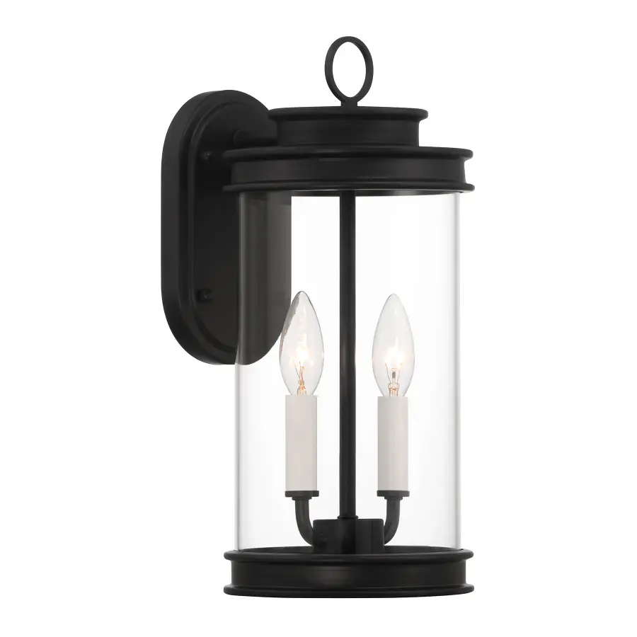 Englewood 2-Light Outdoor Wall Lantern in Matte Black - Image 4
