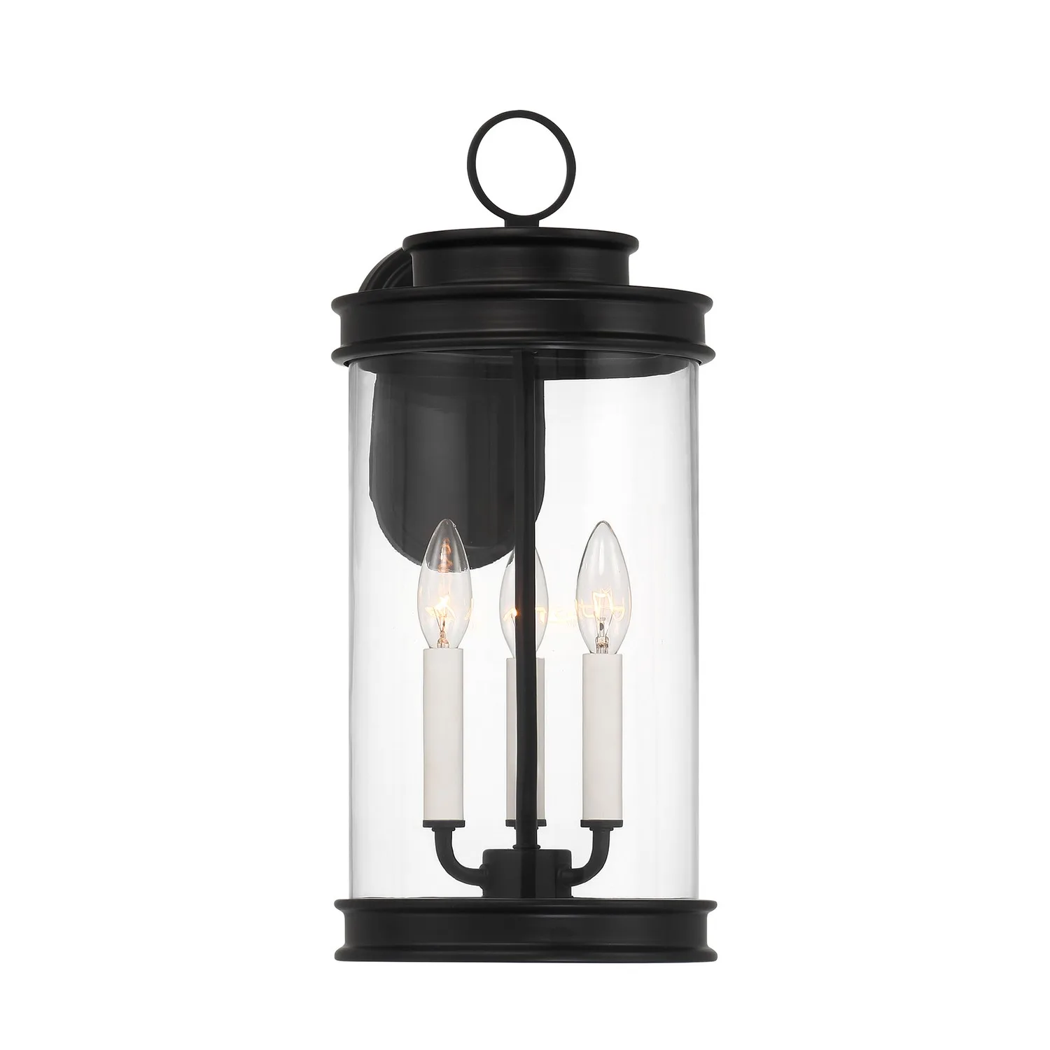 Englewood Three Light Outdoor Wall Lantern in Matte Black