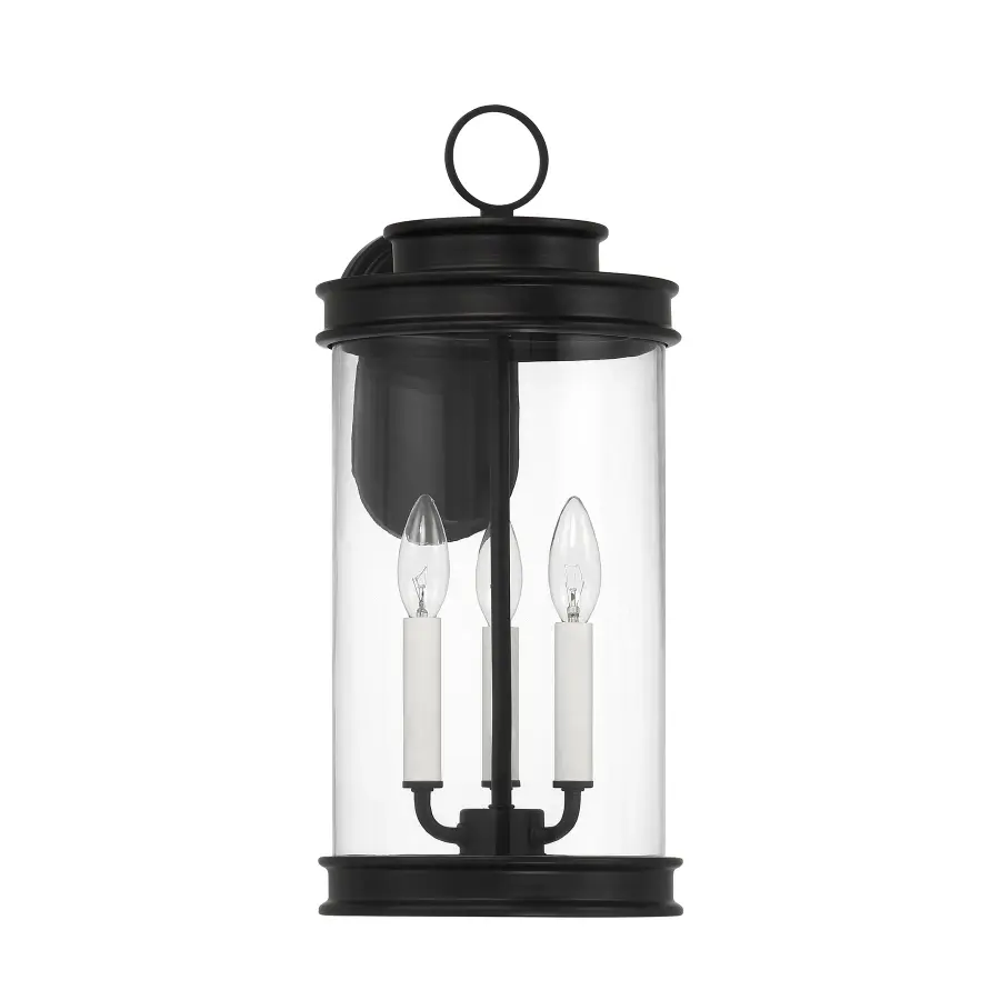 Englewood 3-Light Outdoor Wall Lantern in Matte Black - Image 2