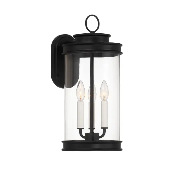 Englewood 3-Light Outdoor Wall Lantern in Matte Black - Image 4
