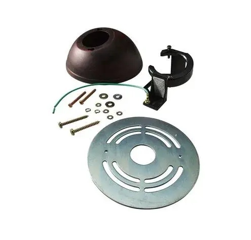 This slope ceiling adapter kit enables secure ceiling fan mounting on angled or vaulted ceilings. The polished nickel finish coordinates with most fan styles, while the durable metal construction ensures reliable support.