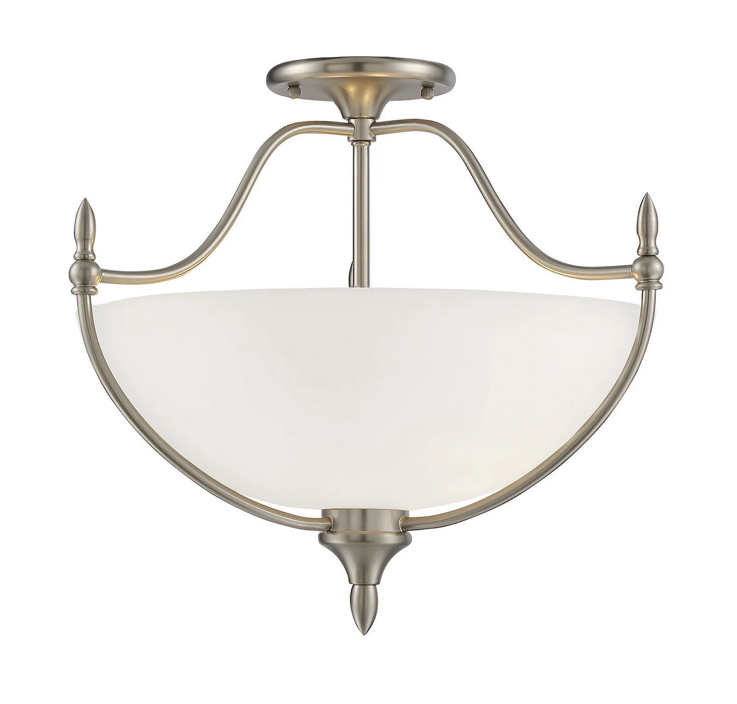 Herndon Three Light Semi-Flush Mount in Satin Nickel
