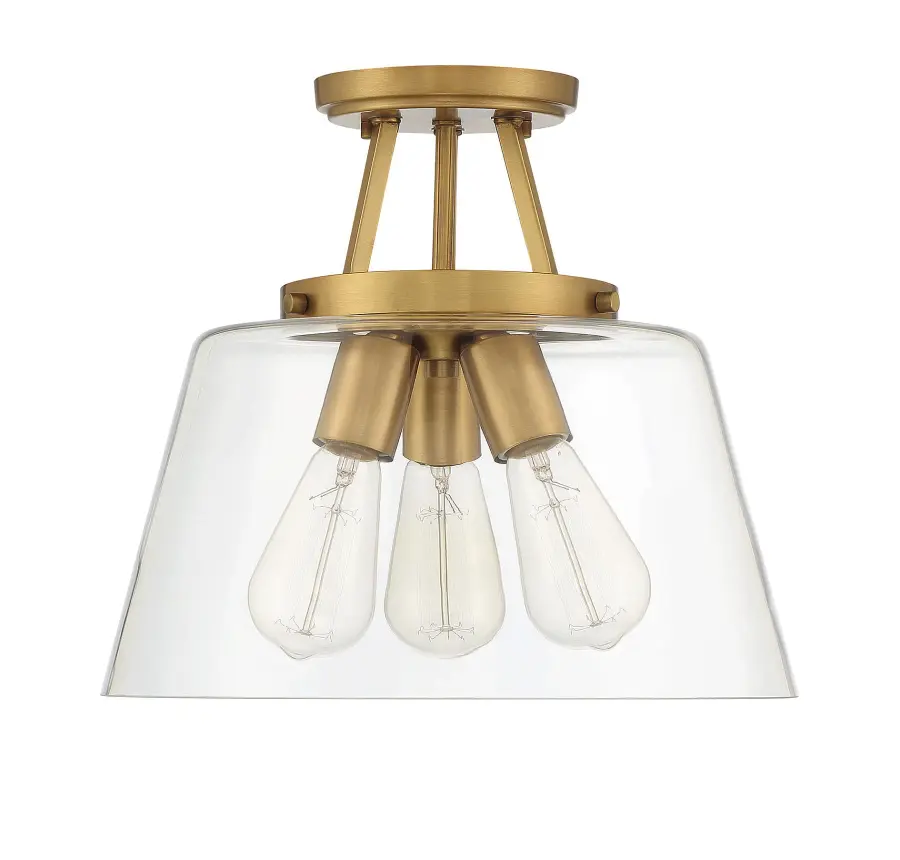 Calhoun 3-Light Ceiling Light in Warm Brass - Image 2
