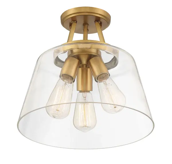 Calhoun 3-Light Ceiling Light in Warm Brass - Image 4