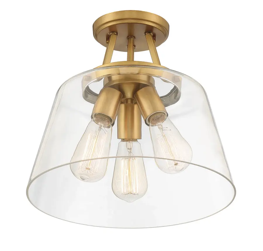 Calhoun 3-Light Ceiling Light in Warm Brass - Image 4