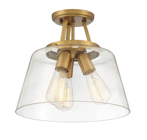 Calhoun 3-Light Ceiling Light in Warm Brass - Image 5