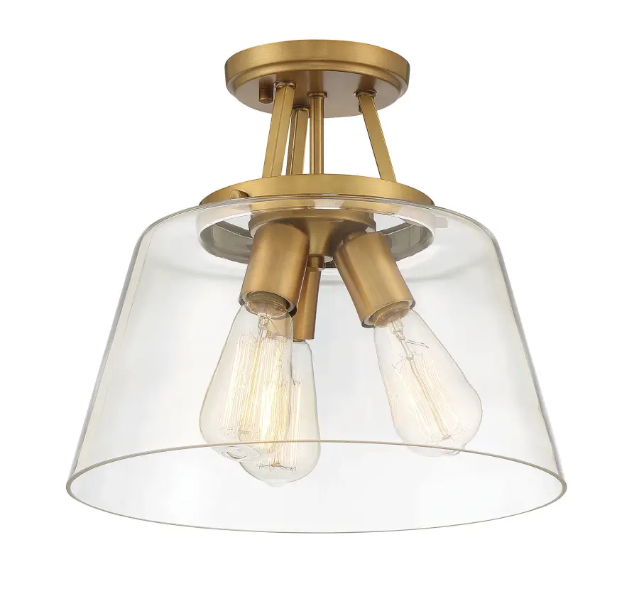Calhoun 3-Light Ceiling Light in Warm Brass - Image 5