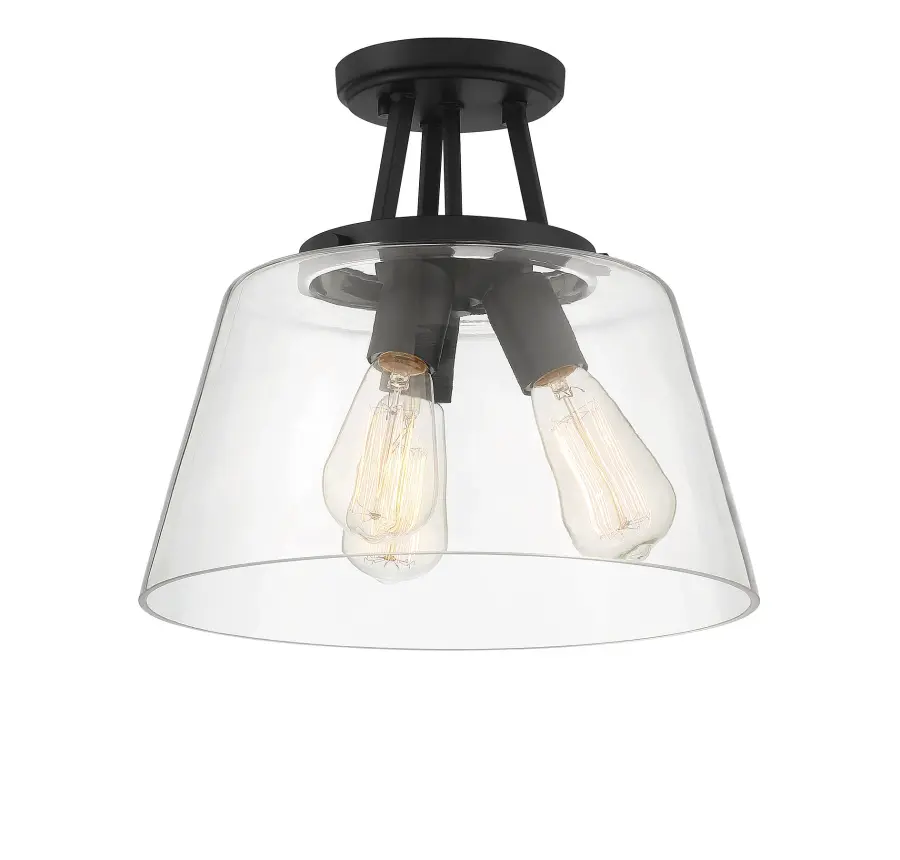Calhoun Three Light Semi-Flush Mount in Matte Black - Image 5