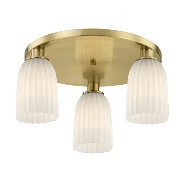 Baldwin 3-Light Flush Mount in Noble Brass - Image 3