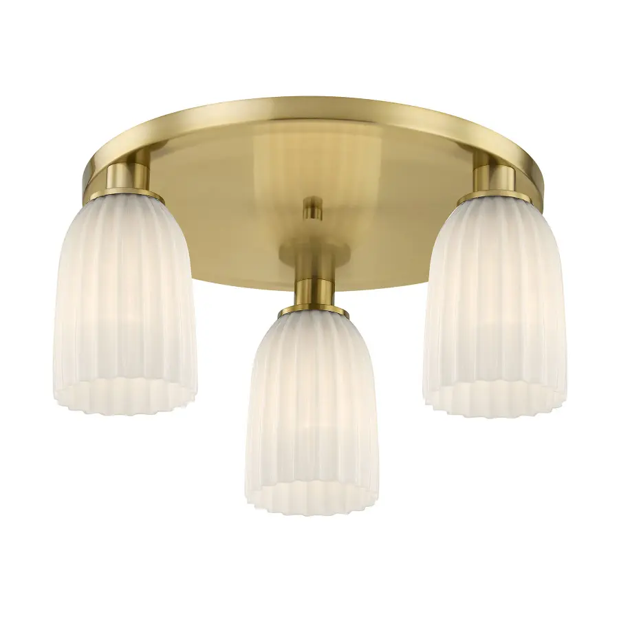 Baldwin 3-Light Flush Mount in Noble Brass - Image 3