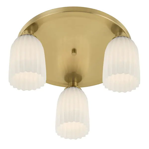 Baldwin 3-Light Flush Mount in Noble Brass - Image 4