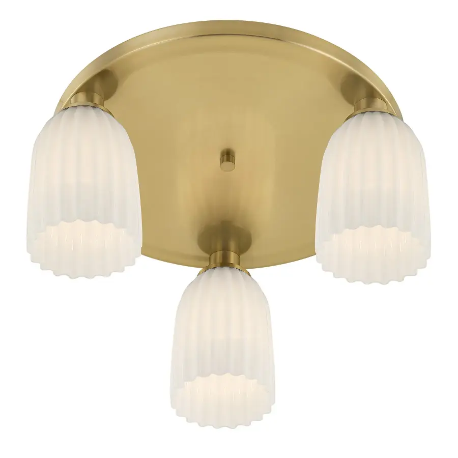 Baldwin 3-Light Flush Mount in Noble Brass - Image 4