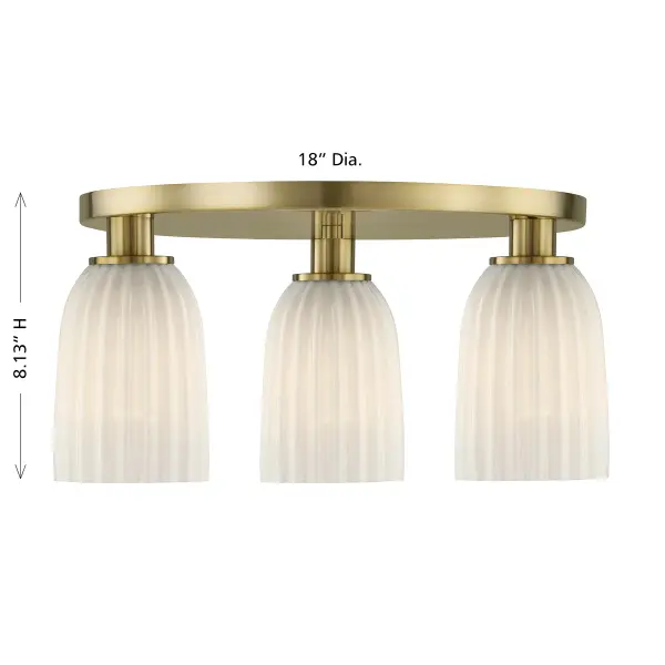 Baldwin 3-Light Flush Mount in Noble Brass - Image 6
