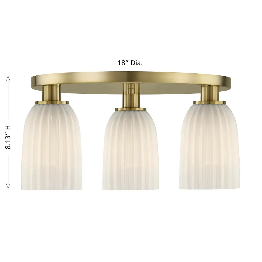 Baldwin 3-Light Flush Mount in Noble Brass - Image 6