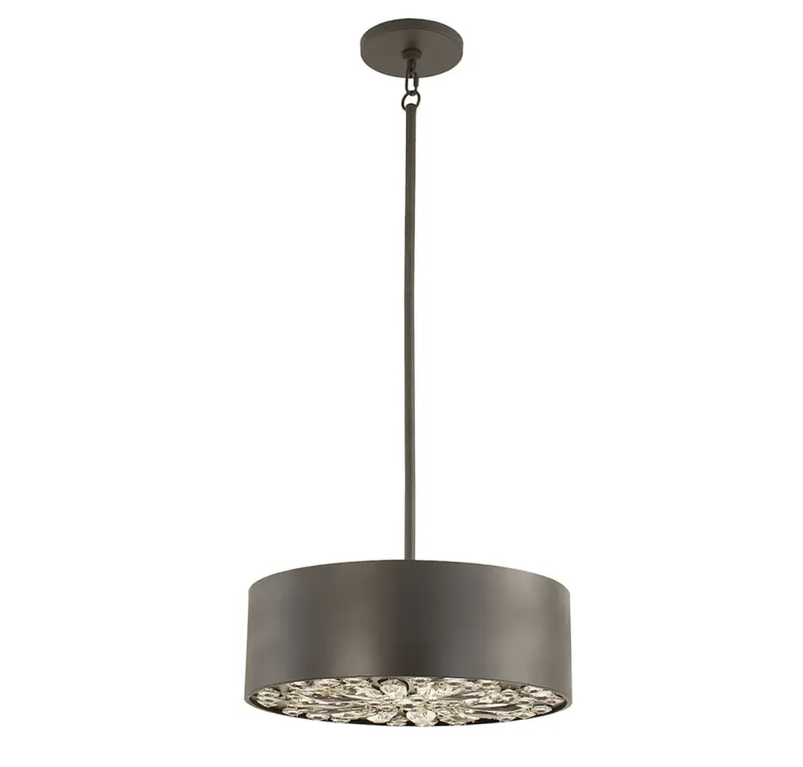 Azores 4-Light Convertible Semi-Flush or Pendant in Black Cashmere - Image 3
