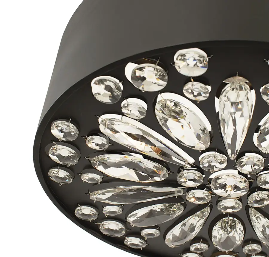 Azores 4-Light Convertible Semi-Flush or Pendant in Black Cashmere - Image 4