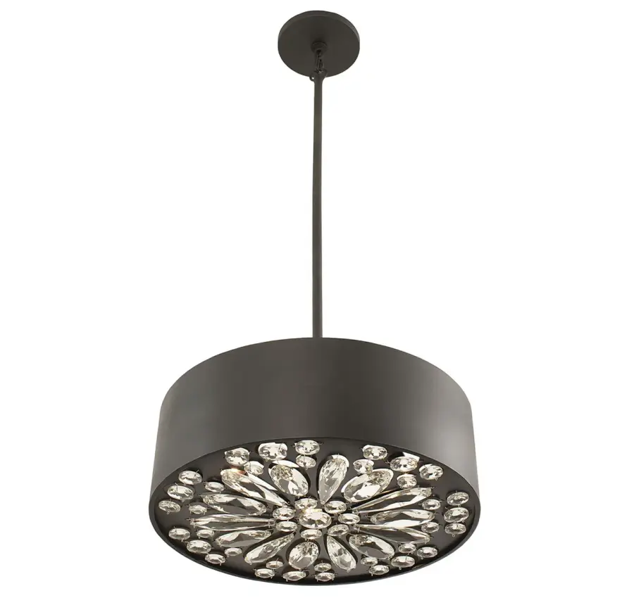 Azores 4-Light Convertible Semi-Flush or Pendant in Black Cashmere - Image 5