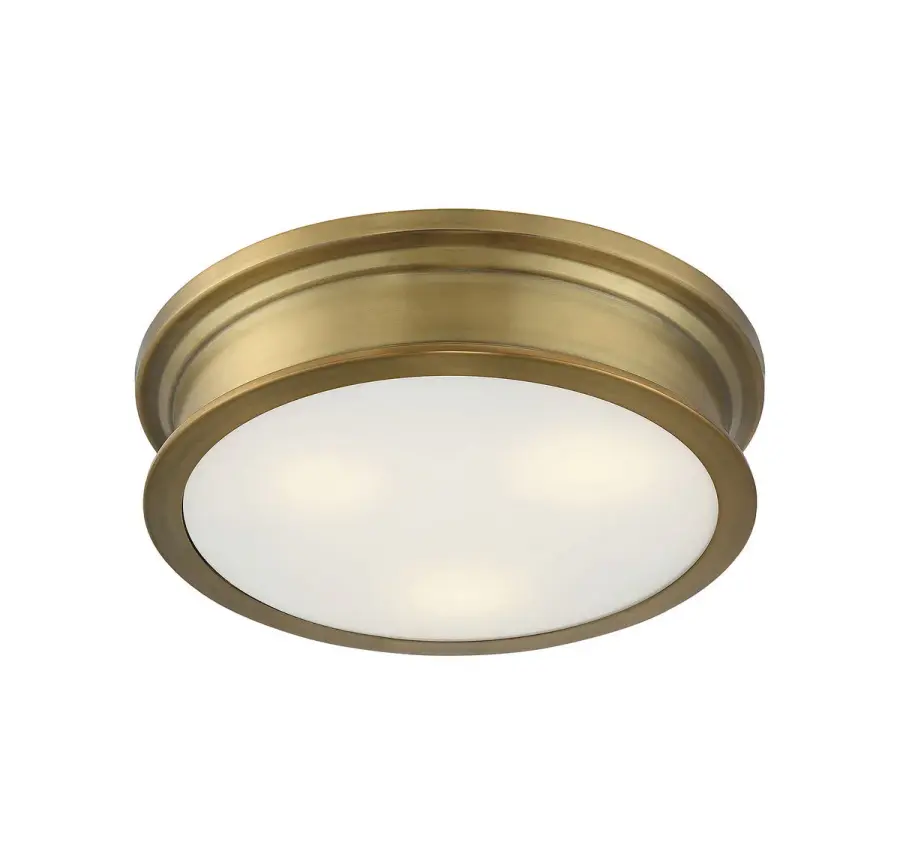 Watkins Three Light Flush Mount in Warm Brass - Image 2