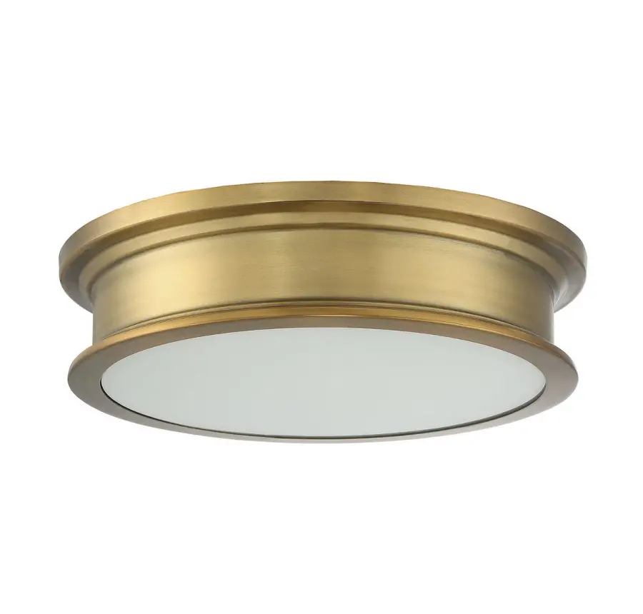 Watkins Three Light Flush Mount in Warm Brass - Image 4