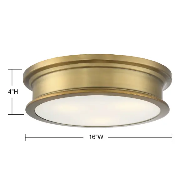 Watkins Three Light Flush Mount in Warm Brass - Image 5