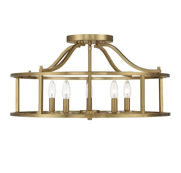 Stockton 5-Light Ceiling Light in Warm Brass - Image 1