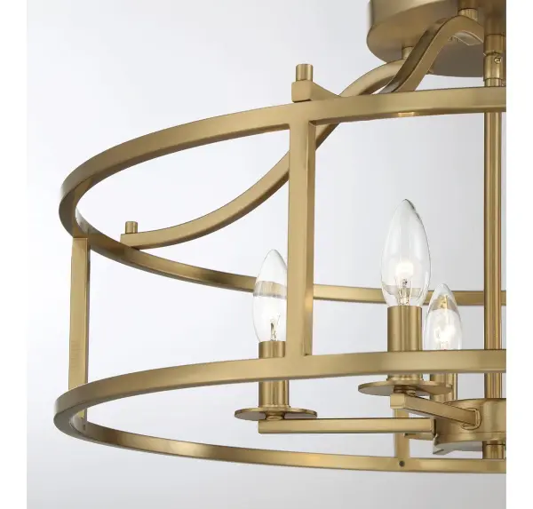 Stockton 5-Light Ceiling Light in Warm Brass - Image 6