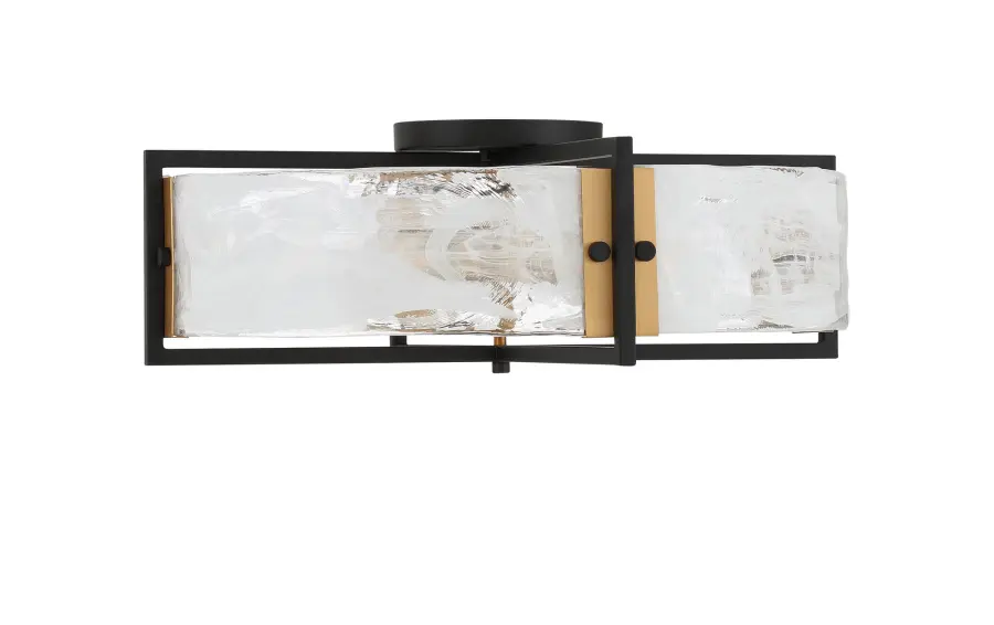 Hayward 4-Light Ceiling Light in Matte Black with Warm Brass Accents - Image 2