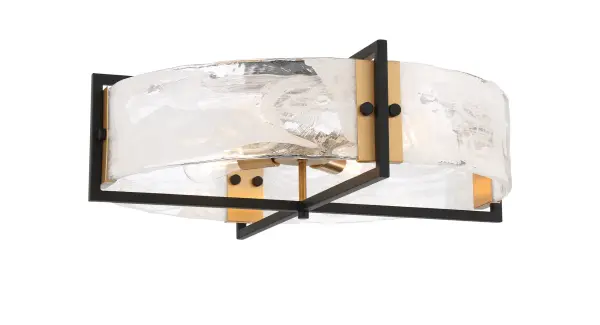 Hayward 4-Light Ceiling Light in Matte Black with Warm Brass Accents - Image 3