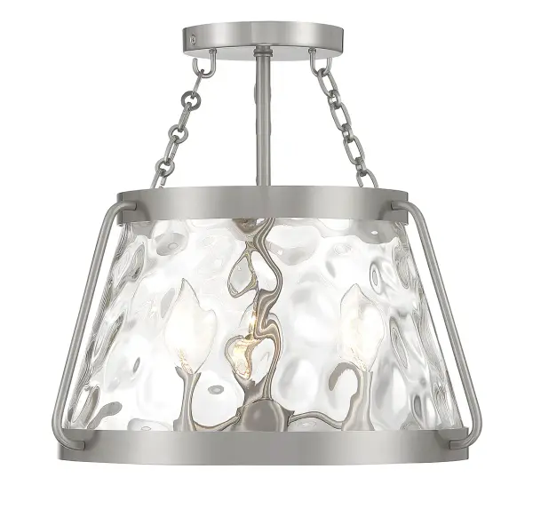 Crawford 3-Light Ceiling Light in Satin Nickel - Image 1