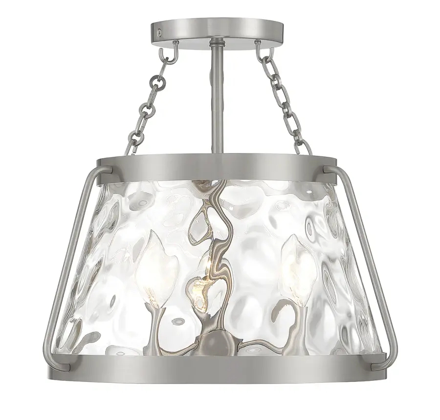 Crawford 3-Light Ceiling Light in Satin Nickel - Image 1