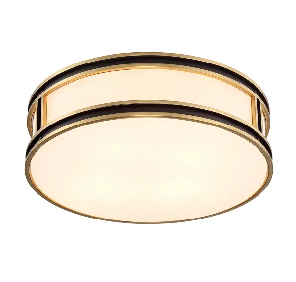 Alberti 4-Light Ceiling Light in Matte Black with Warm Brass Accents - Image 4